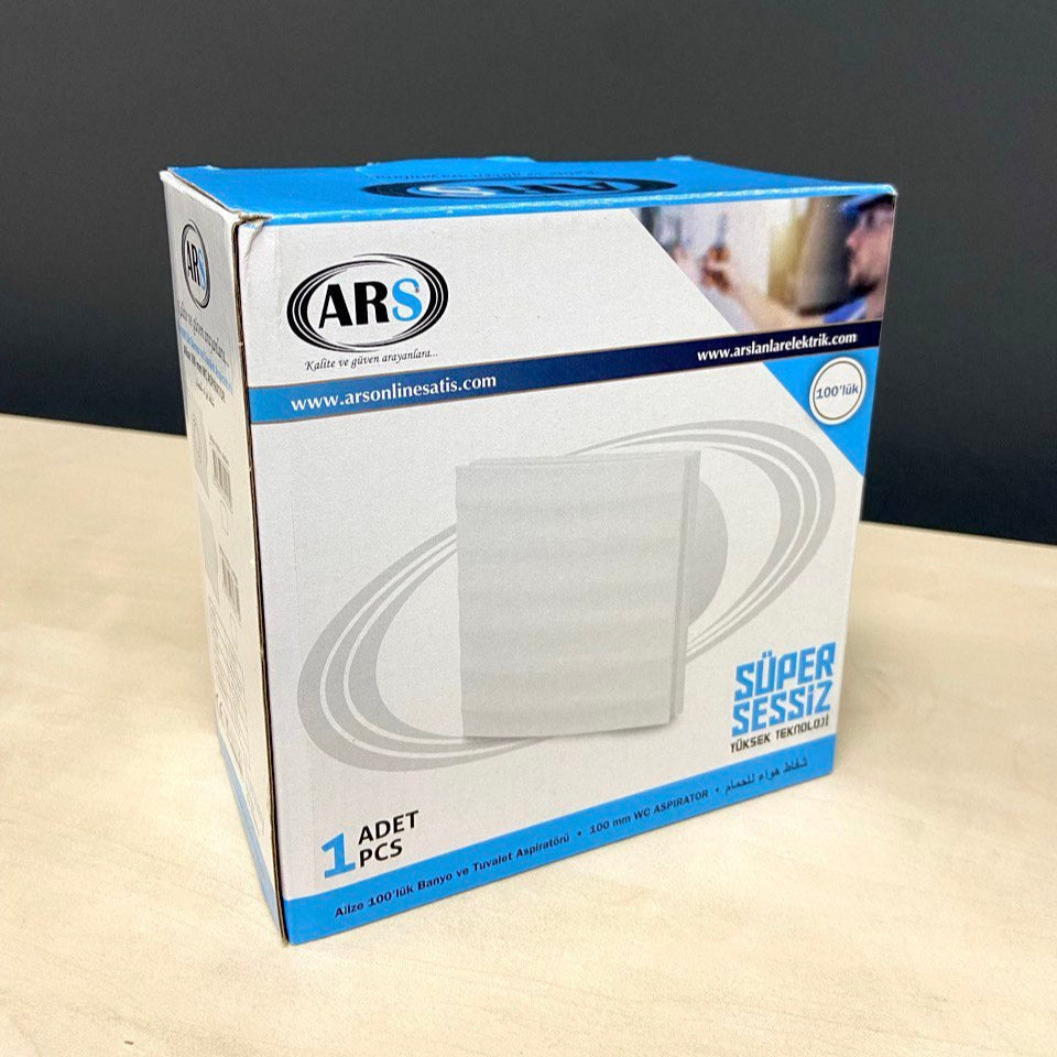 Alize ARS- ventilator axial pentru baie / WC alb, montat pe perete, alb, cu grilă silențioasă 100mm, 90 m3/h, 348562