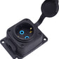 Soclu de suprafață negru "cauciuc" 250V, 16A, IP44, SCHUKO 2P+Z, 1KMP-F, Bylion