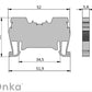 ONKA 2,5mm2 conector cu arc pentru șină bloc terminal șină DIN terminal 2 fire gri, 1020016