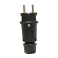 Dop de cauciuc negru IP54, 250v 16a pe cablu, Uni-Schuko (dublă legare la pământ), 2P+E, REF, Bylion