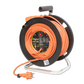 Bobină de cablu IP20 tip francez, 4x priză cu 3G2,5mm² L=40m+2m Culoare cablu: portocaliu, tip francez