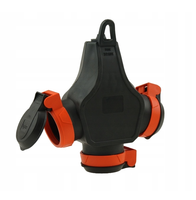 Hub de cauciuc de tip T Schuko splitter cu 3 prize 3WHS-F