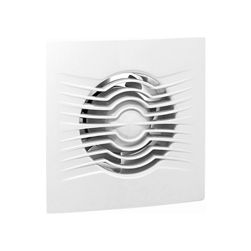 ARS-White ventilator axial pentru baie / WC montat pe perete, alb, cu grilă silențioasă 100mm, 90 m3/h, 340041