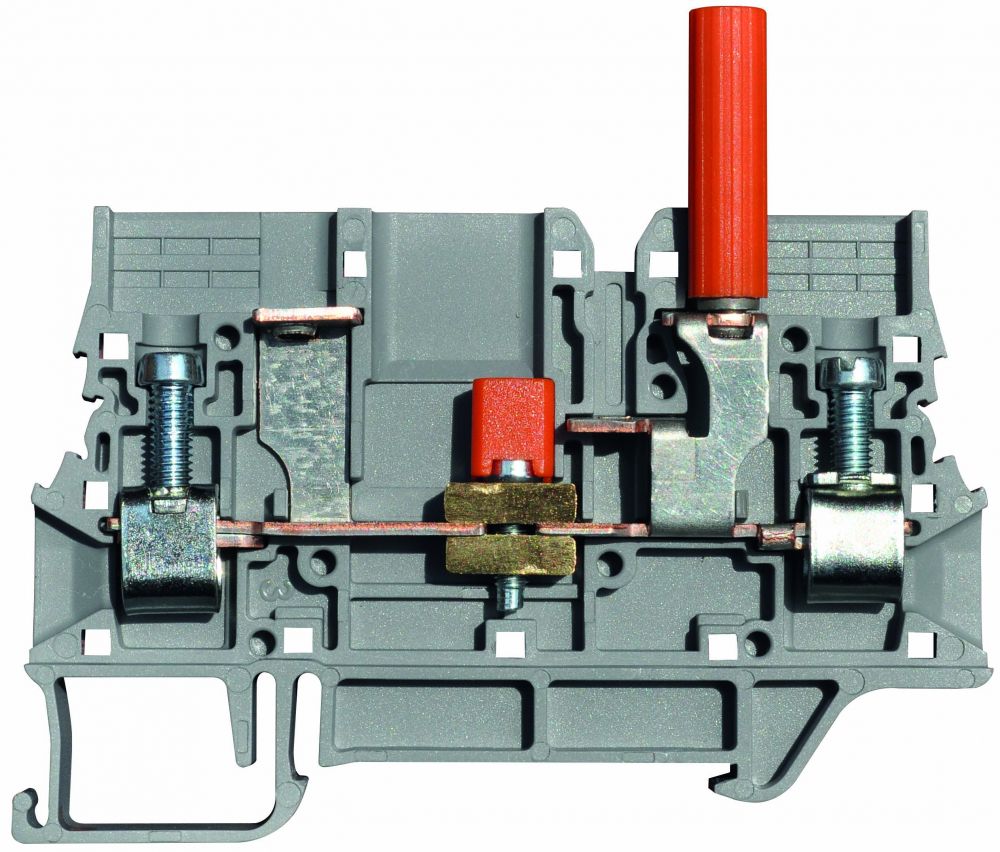 ONKA 6mm2 Screw terminal block with DIN rail test terminal 2 wires grey, 1010213
