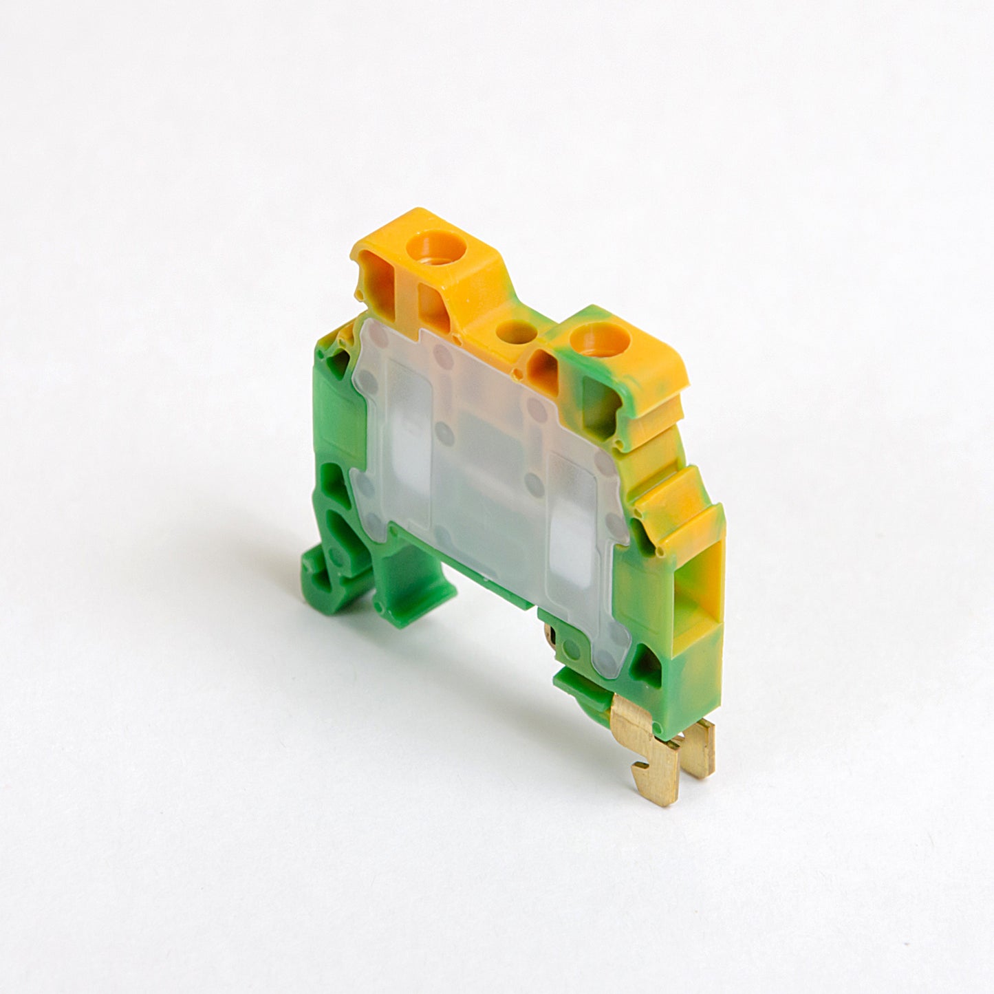 ONKA 4mm2 PE Screw terminal block DIN rail connector 2 wires grey, 1010220
