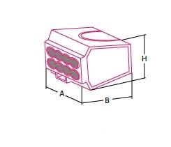 TRANSPARENT three-pole connector, 2,5 mm²