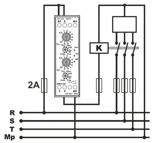 Cycler asimetric / releu de ciclare a timpului cu două afișaje -12VDC, 230VAC