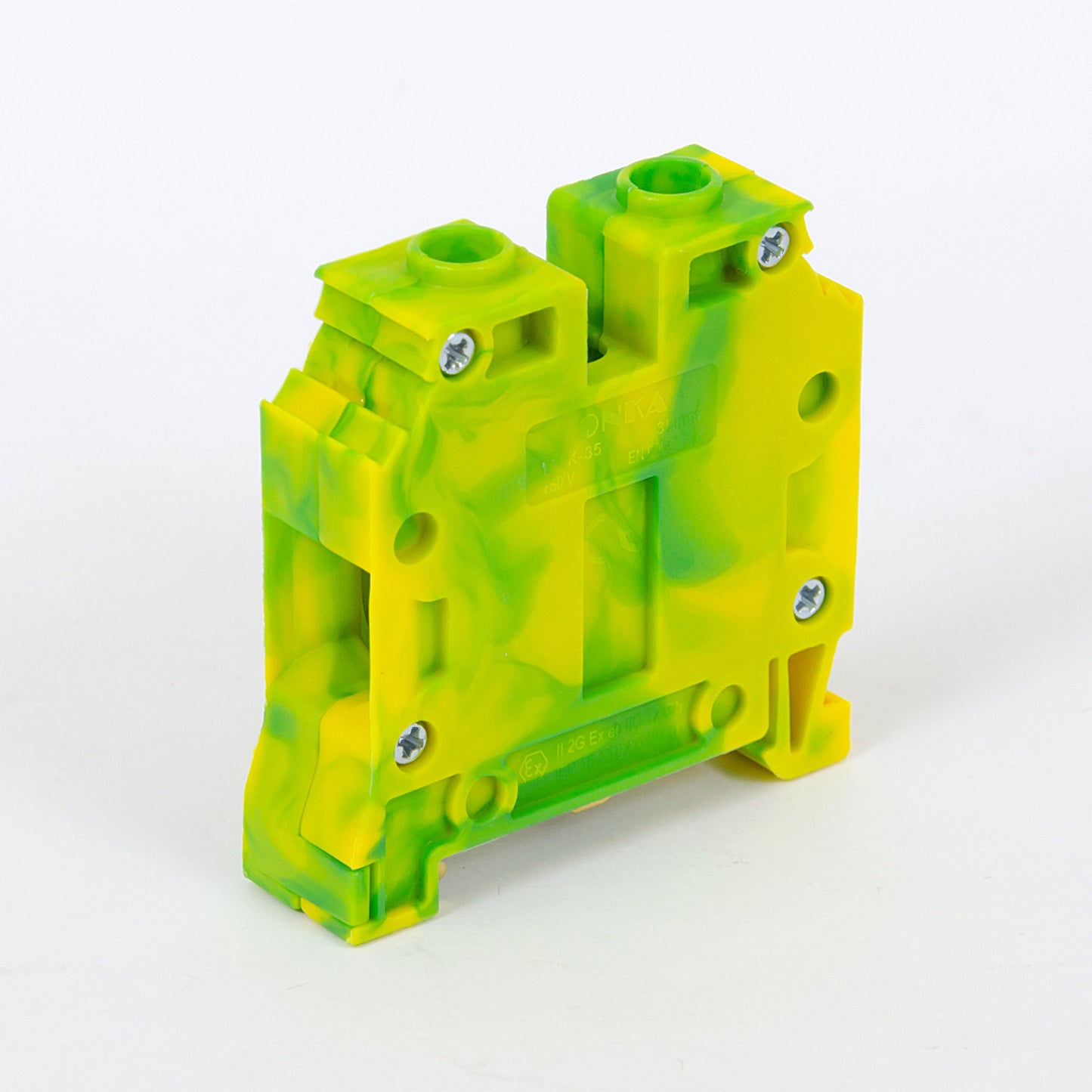 ONKA 35mm2 PE Conector șină cu șurub bloc terminal șină DIN terminal 2 fire gri, 1010533
